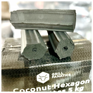 Kokosové brikety Hexagon 5kg. Alternatíva k Binchotanu.